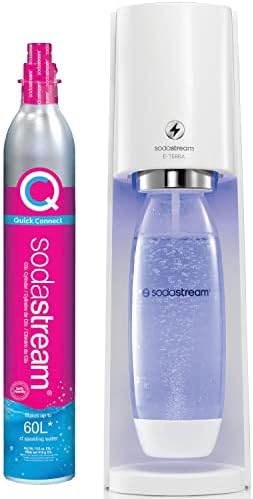 Amazon.com: SodaStream E-TERRA Sparkling Water Maker (White) with CO2 and Carbonating Bottle: Home &amp; Kitchen