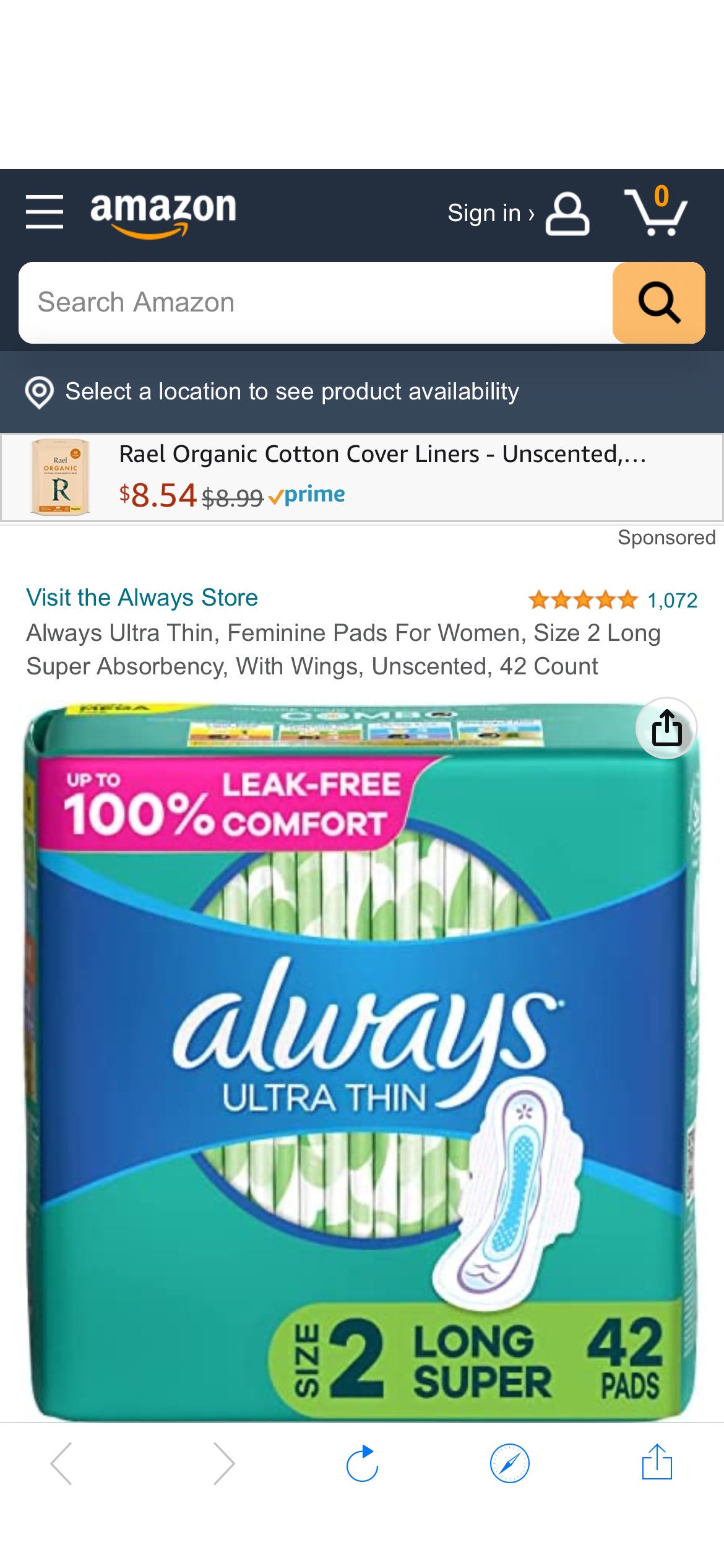 Amazon.com: Always Ultra Thin, Feminine Pads For Women, Size 2 Long Super Absorbency, With Wings, Unscented, 42 Count : Health & Household