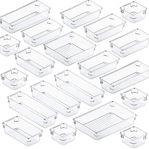 Fixwal 20pcs Clear Drawer Organizers