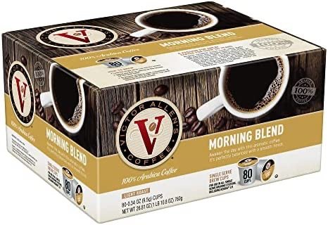 Victor Allen 's Coffee K Cups Single Serve Light Roast Coffee  80 Count (Pack of 1)