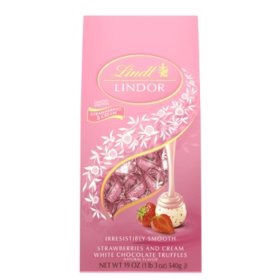 Lindt Strawberries and Cream White Chocolate Truffles (19oz.) - Sam's Club，Lindt 草莓味奶油白巧克力巧克力，19oz.