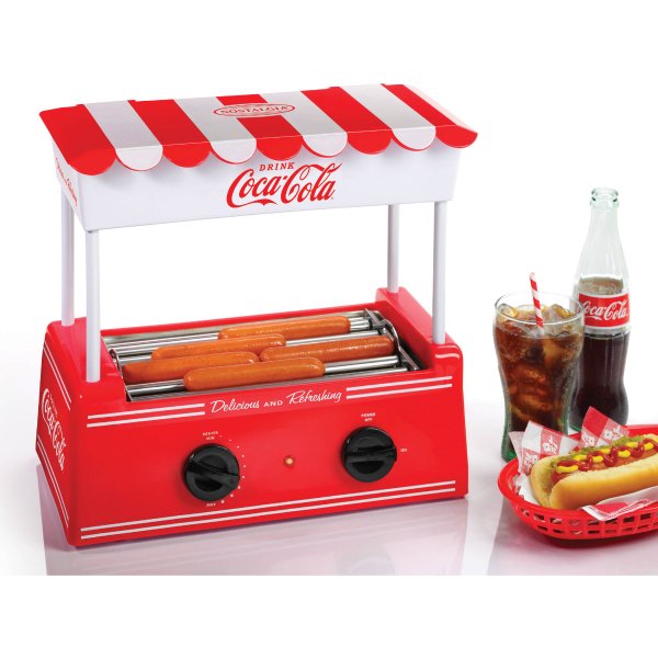 Nostalgia HDR565COKE Coca-Cola® Hot Dog Roller and Bun Warmer