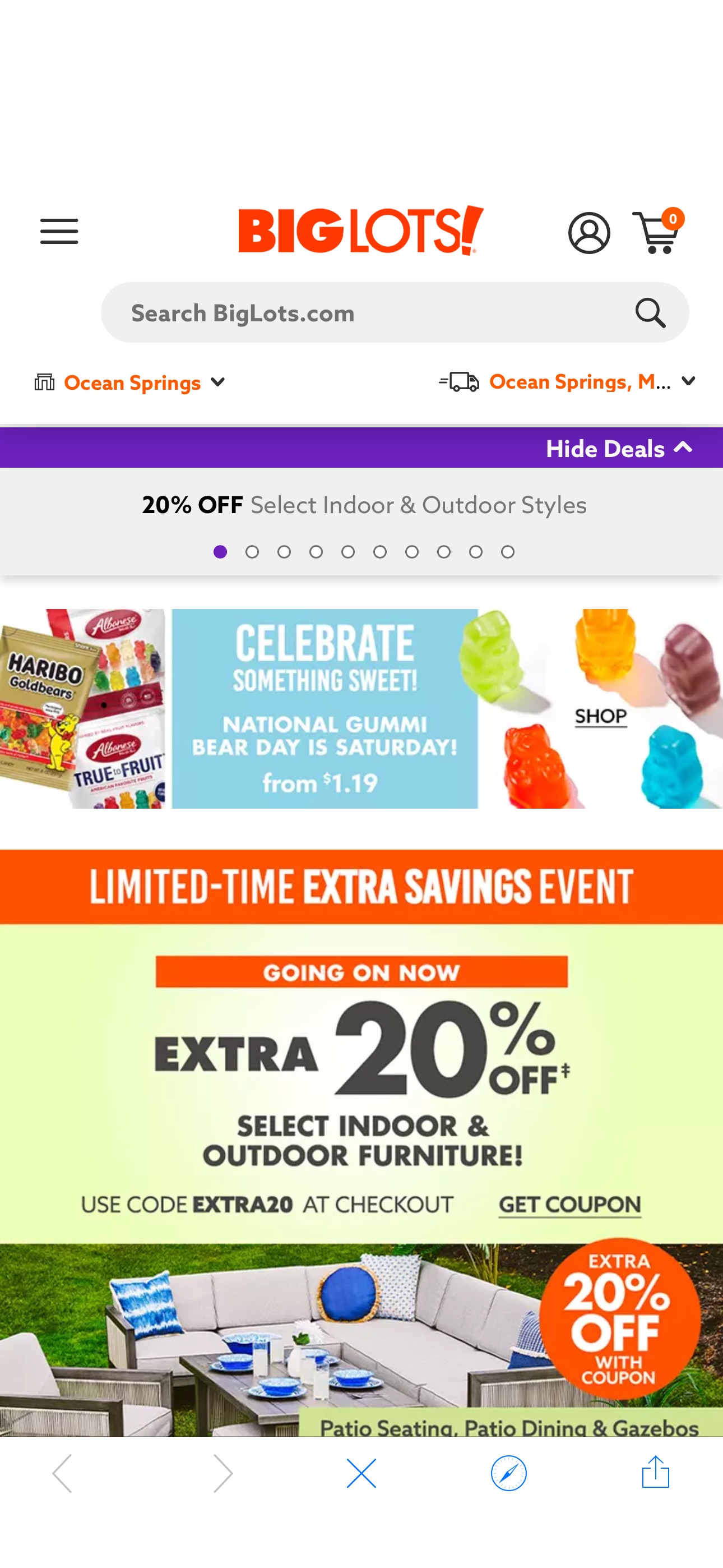 Big Lots! BIG Deals on Everything for Your Home Extra 20% off Select Indoor & Outdoor Furniture at Big Lots with coupon!

Use code EXTRA20