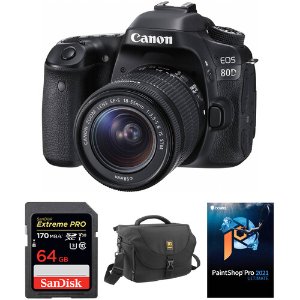 Canon EOS 80D + 18-55mm 镜头 配件套装