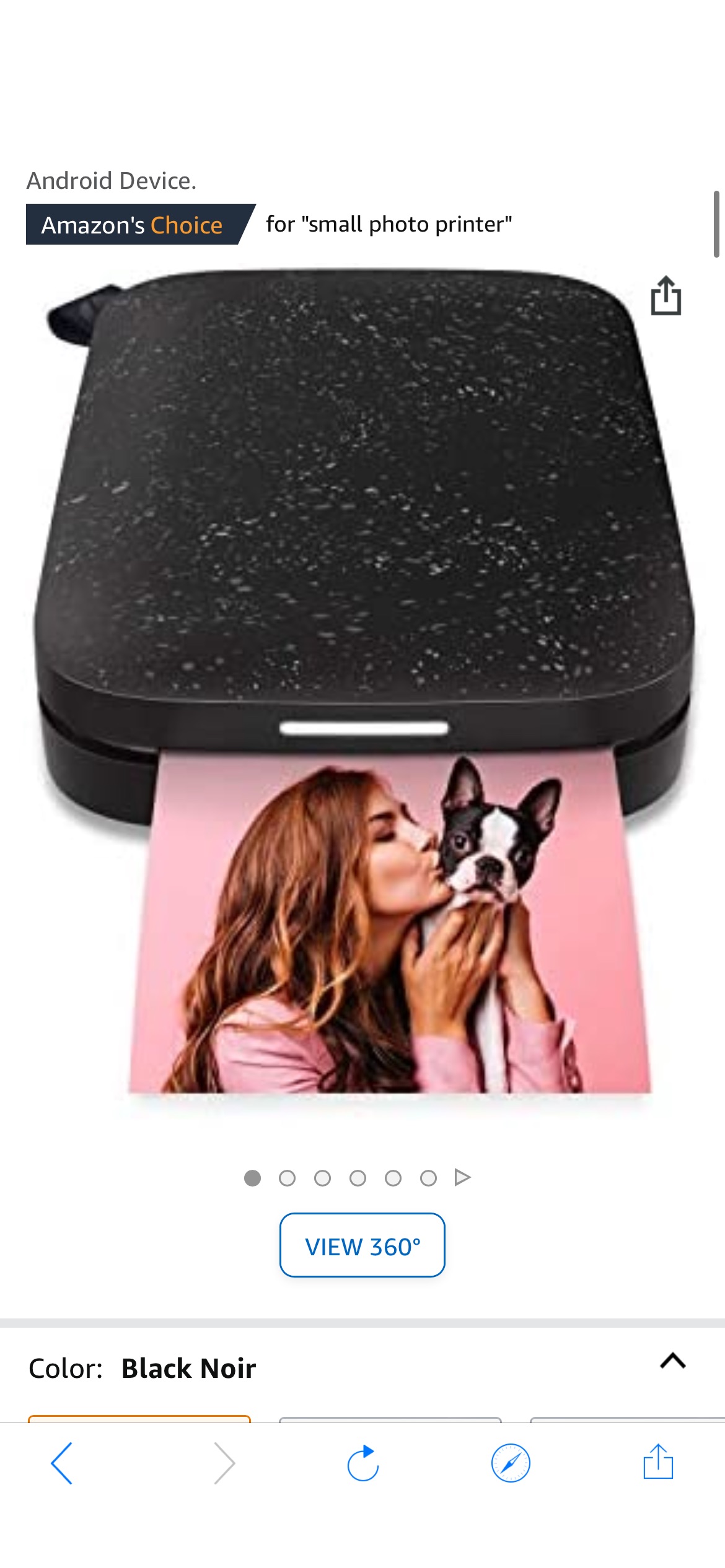 Amazon.com: HP Sprocket Portable 2x3" Instant Photo Printer (Noir) Print Pictures on Zink Sticky-Backed Paper from your iOS & Android Device. : Everything Else 打印机