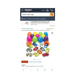 $9.99 Amazon.com: Prextex Easter Eggs Filled with Mini Pull Back Vehicles : Toys & Games12颗复活节彩蛋汽车玩具