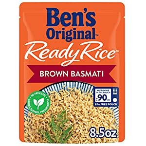 BEN'S ORIGINAL Ready Rice Brown Basmati Rice, Easy Dinner Side, 8.5 OZ Pouch (Pack of 12)