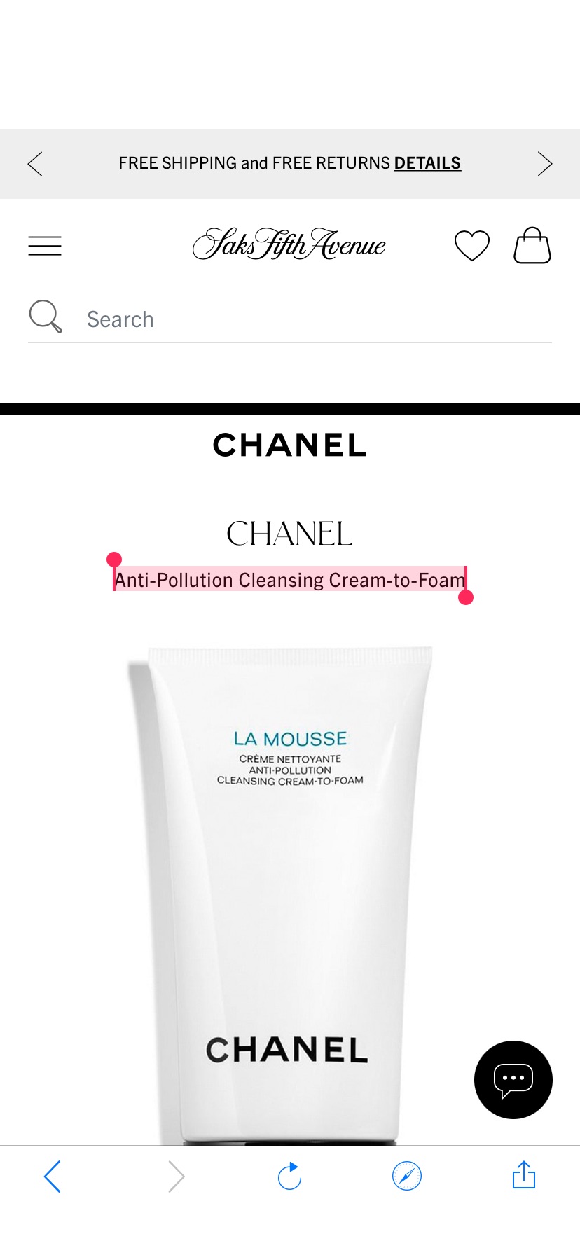 Shop CHANEL Anti-Pollution Cleansing Cream-to-Foam | Saks Fifth Avenue