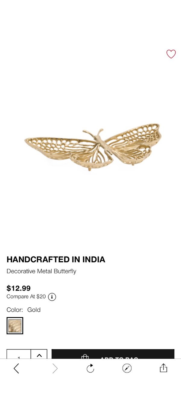 Decorative Metal Butterfly - Home - T.J.Maxx