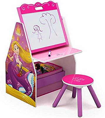 Amazon.com : Delta Children Activity Center with Easel Desk,配有画架，凳子和玩具收纳架