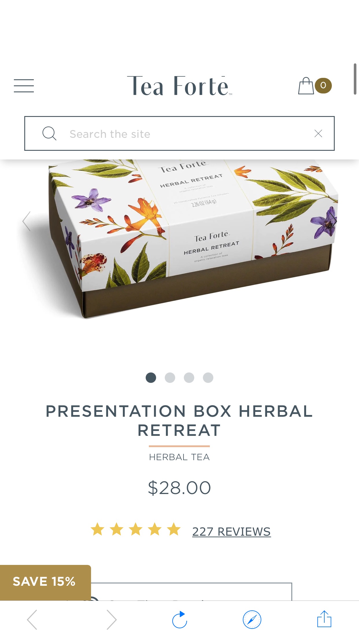 花茶包Herbal Retreat Collection Presentation Box | Luxury Gourmet Tea | Tea Forte