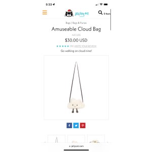 $25 Amuseable Cloud Bag | Bags & Purses | Jellycat