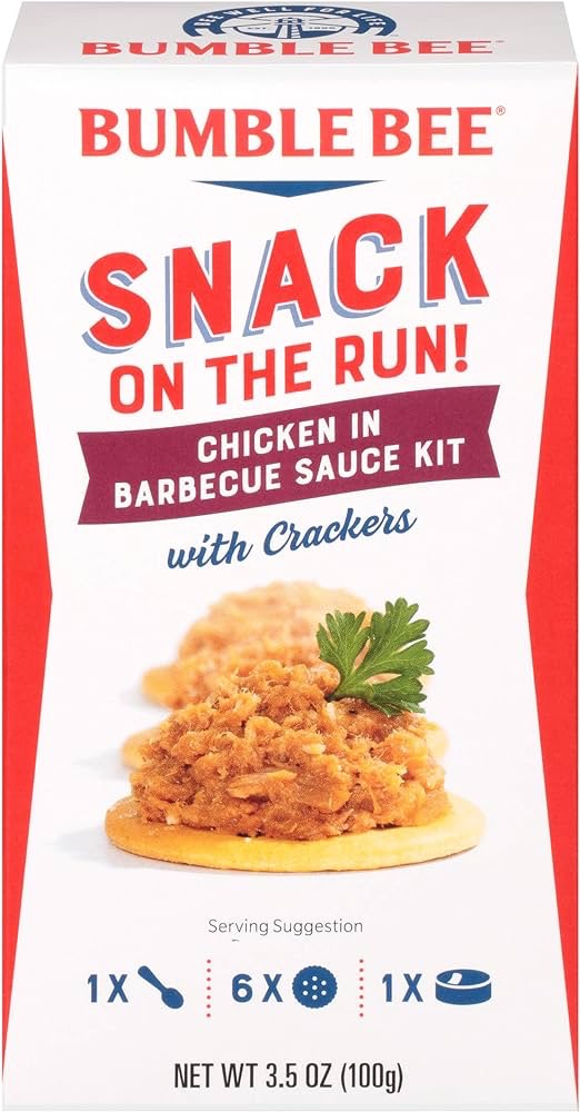 Amazon.com : Bumble Bee Snack on the Run BBQ Chicken Salad with Crackers Kit, 3.5 oz (Pack of 12) - Ready to Eat, Spoon Included - Shelf Stable & Convenient Protein Snack : Chicken Poultry : Grocery &