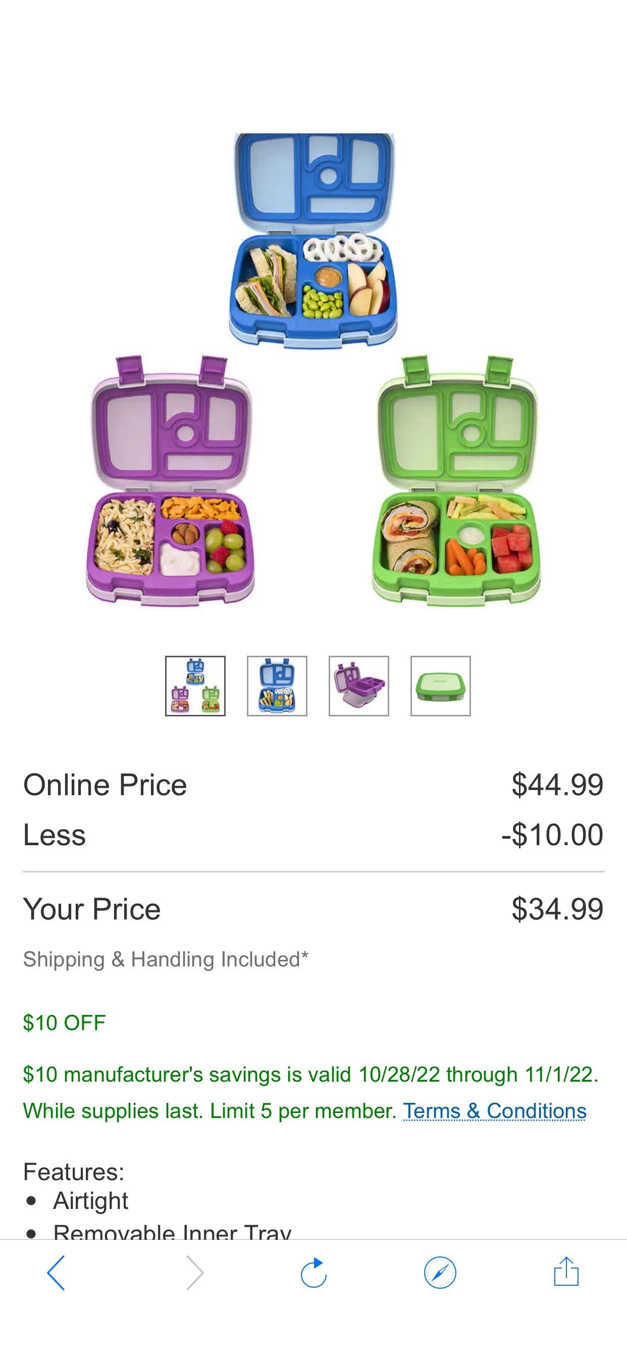 Bentgo Kids Lunch Box Containers, 3-Pack | Costco 儿童午餐盒3个34.99