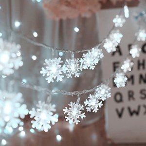 KINGJOHN 40 LED Snowflake String Fairy Lights for Home
