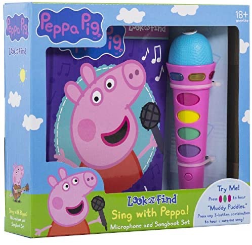 Amazon.com：Peppa Pig - 与 Peppa 一起唱歌！麦克风玩具和查找声音活动书籍套装 (原价：$19.99） 35%off