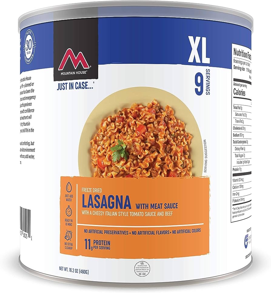 Amazon.com: Mountain House Lasagna with Meat Sauce | Freeze Dried Survival & Emergency Food | #10 Can : Everything Else