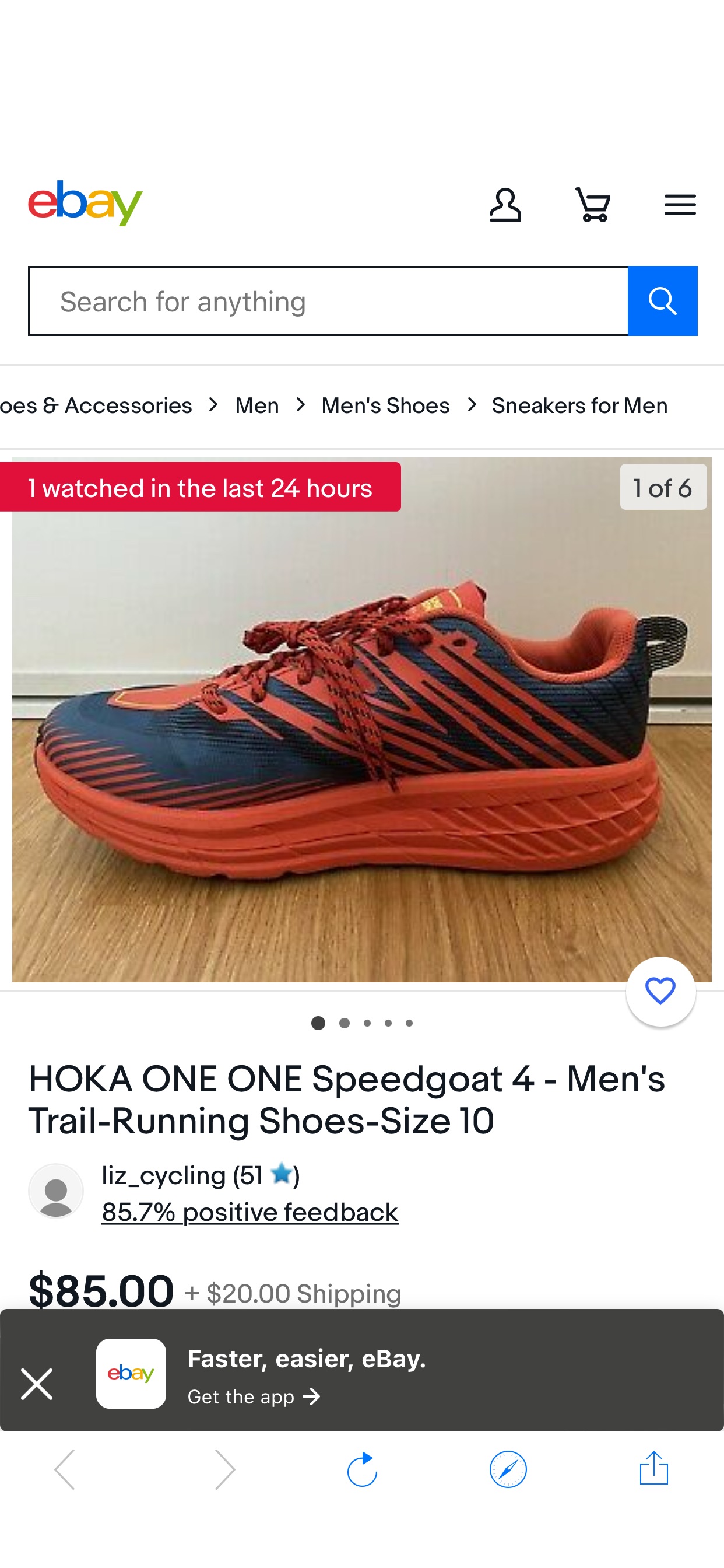 HOKA ONE ONE Speedgoat 4 - Men's Trail-Running Shoes-Size 10 | eBay HOKA 徒步经典款