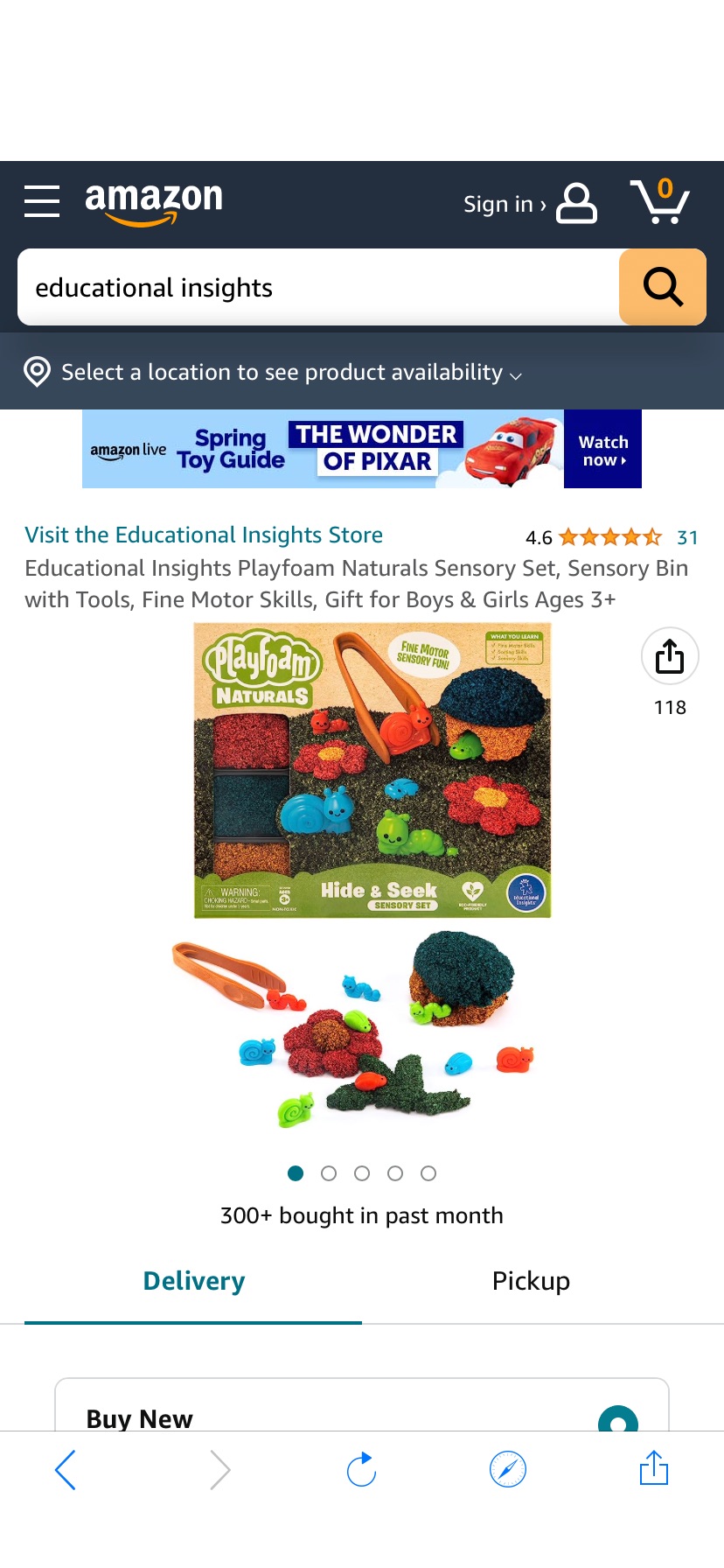 儿童探索玩具Amazon.com: Educational Insights Playfoam Naturals Sensory Set, Sensory Bin with Tools, Fine Motor Skills, Gift for Boys & Girls Ages 3+ : Toys & Games