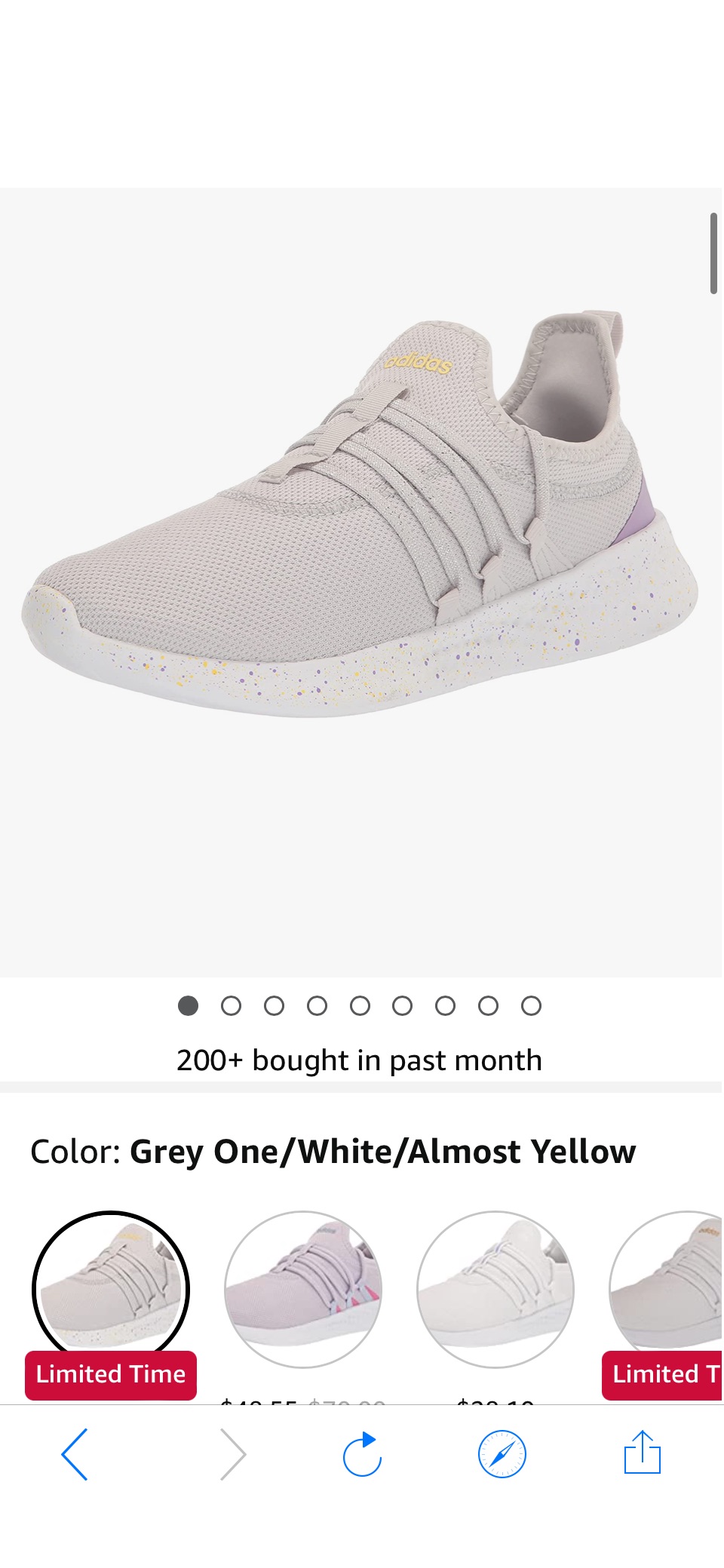Amazon.com | adidas Women's Puremotion Adapt 2.0 Sneaker, Grey One/White/Almost Yellow, 10 | Road Running原价70