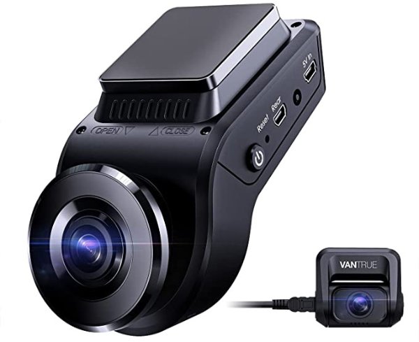 Vantrue S1 4k Hidden Dash Cam Built in GPS Speed, Dual 1080P Front and Rear Car Camera with 24/7 Parking Mode