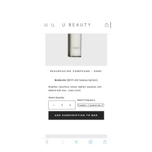 $171 Subscription – U Beauty U Beauty:距离我们的年度订阅活动仅剩 24 小时。 您可以获得 25% 的折扣 + 终身免费送货 - 以及混合搭配产品(包括新的 MANTLE Skin Conditioning Wash)、定制您的日程安排以及随时取消的能力。
立即订阅