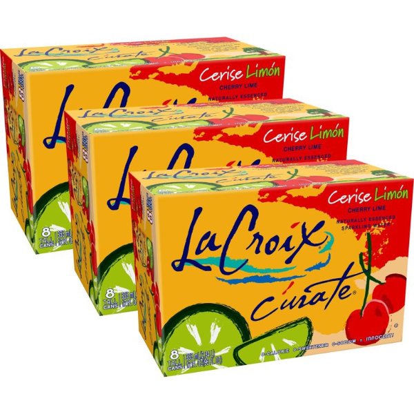 LaCroix 樱桃柠檬口味气泡水8罐装3箱