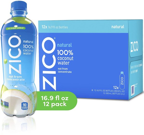 Natural 100% Coconut Water Drink, 12 Pack
