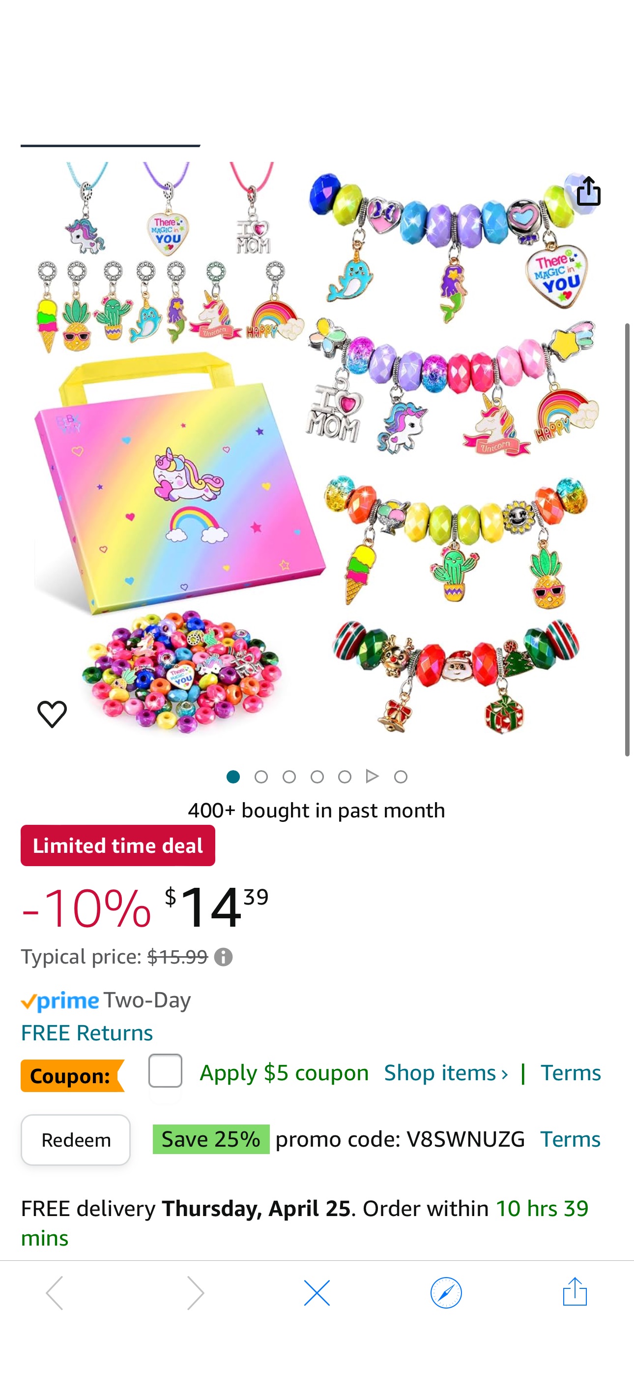 Amazon.com: BDBKYWY Girls Charm Bracelet Making Kit - Kids Unicorn Jewelry Supplies Make Set DIY Art Craft Set Birthday Gifts for 3 4 5 6 7 8 Year Old Girl Toys Age 6-8 : Toys & Games coupon加code V8SW