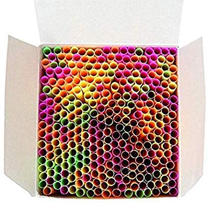Amazon.com: Wow Plastic Disposable Plastic Drinking Straws - 250 Count (neon) (Neon): Health & Personal Care吸管
