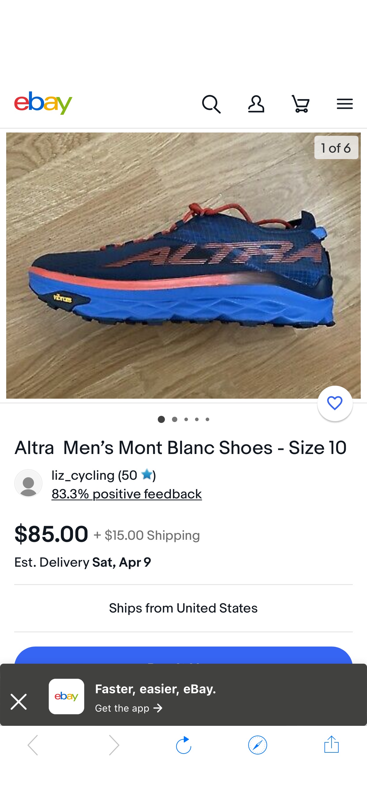 Altra Men’s Mont Blanc Shoes - Size 10 | eBay
男士顶级回弹轻量越野跑鞋