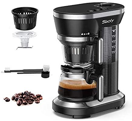 Amazon.com: Sboly Grind and Brew Automatic Coffee Machine, 咖啡机 Single Cup Coffee Maker with a 12oz