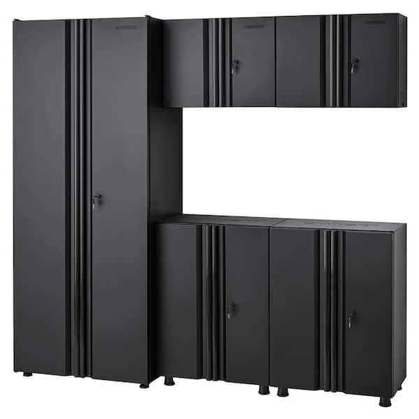 Husky 5-Piece Regular Duty Welded Steel Garage Storage System in Black (78 in. W x 75 in. H x 19 in. D) GS07805-2D - The Home Depot