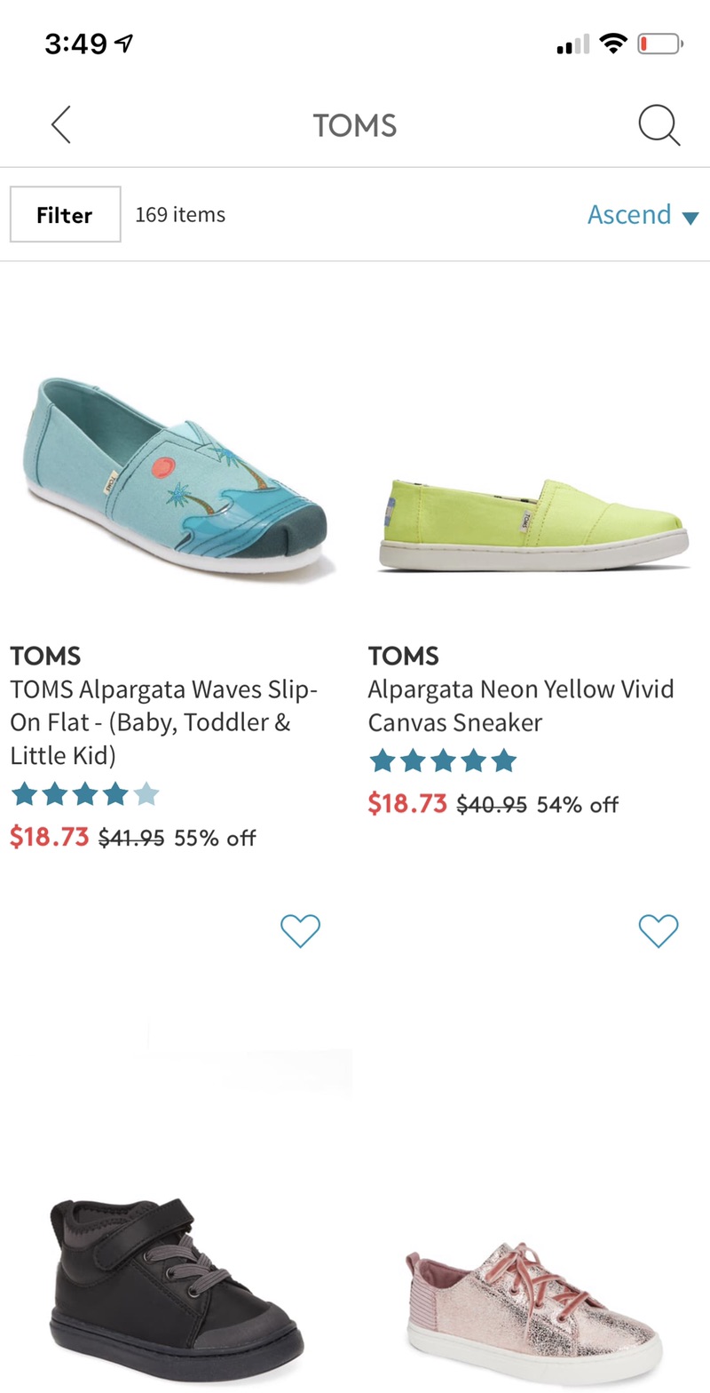 Nordstrom Rack Online & In Store:Toms布鞋