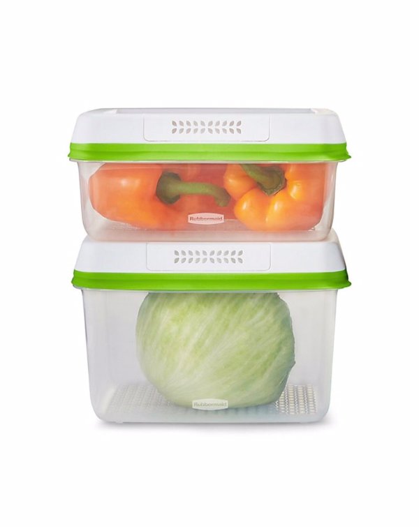 Rubbermaid® Freshworks™ 2-Piece Produce Saver Set in Clear 蔬果保鲜盒