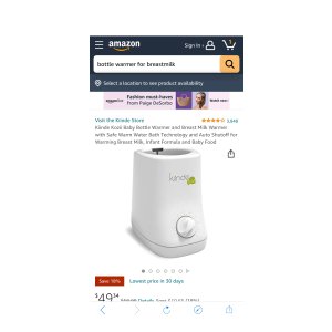 $49.34 Amazon.com : Kiinde Kozii Baby Bottle Warmer and Breast Milk Warmer with Safe Warm Water Bath Technology and Auto Shutoff for Warming Breast Milk, 温奶器