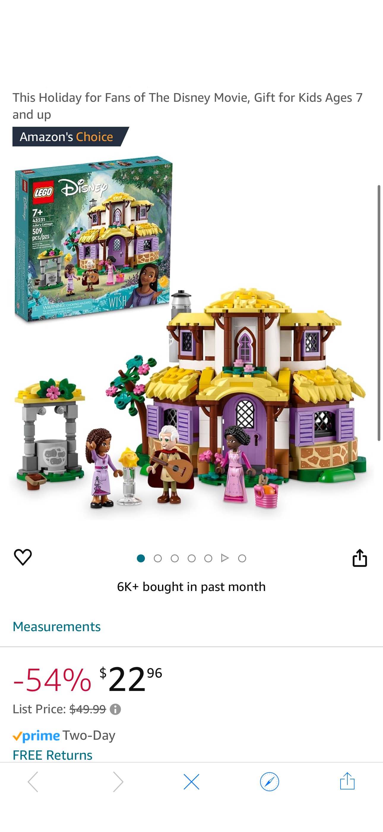 Amazon.com: LEGO Disney Wish: Asha’s Cottage 43231 Building Toy Set, A Cottage for Role-Playing Life in The Hamlet, Collectible Gift This Holiday for Fans of The Disney Movie, Gift for Kids Ages 7 and