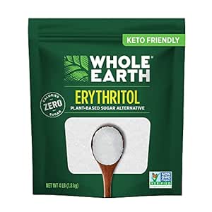Amazon.com : WHOLE EARTH 100% Erythritol Zero Calorie Plant-Based Sugar Alternative, 4 Pound Pouch (Packaging May Vary ) : Grocery &amp; Gourmet Food