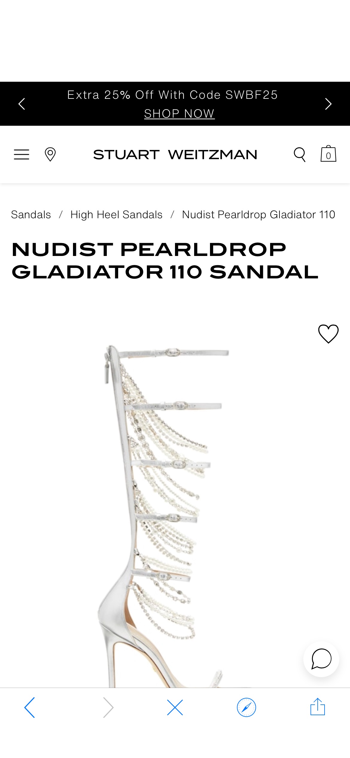 Nudist Pearldrop Gladiator 110 Sandal | Stuart Weitzman