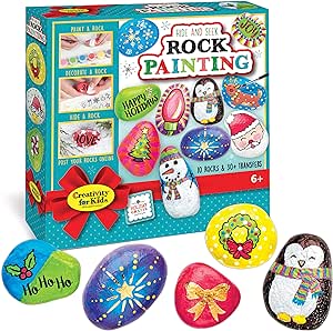 Amazon.com: Creativity for Kids Holiday Hide &amp; Seek Rock Painting Kit, Paint &amp; Hide 10 Rocks, Holiday Crafts For Kids : Toys &amp; Games