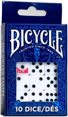 Amazon.com: Bicycle Dice, 10 Count (Six Sided, 16 mm) : Toys & Games