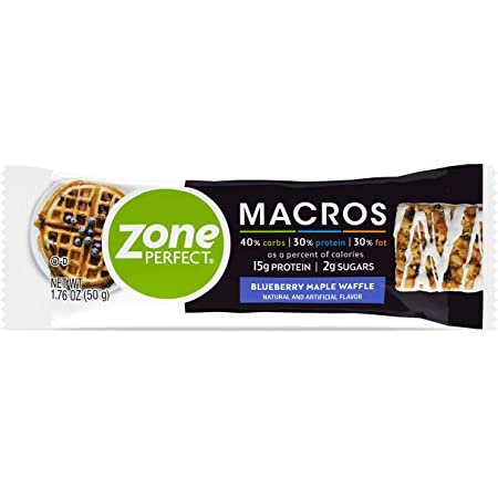 Zone Perfect Macros Protein Bars, Blueberry Maple Waffle, 20 Count