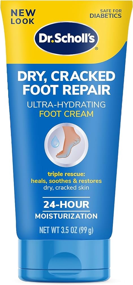 Amazon.com: Dr. Scholl's® Dry, Cracked Foot Repair Ultra-Hydrating Foot Cream 3.5 oz, Lotion with 25% Urea for Dry Cracked Feet, Heals and Moisturizes for Healthy Feet (需点击30%订阅优惠）