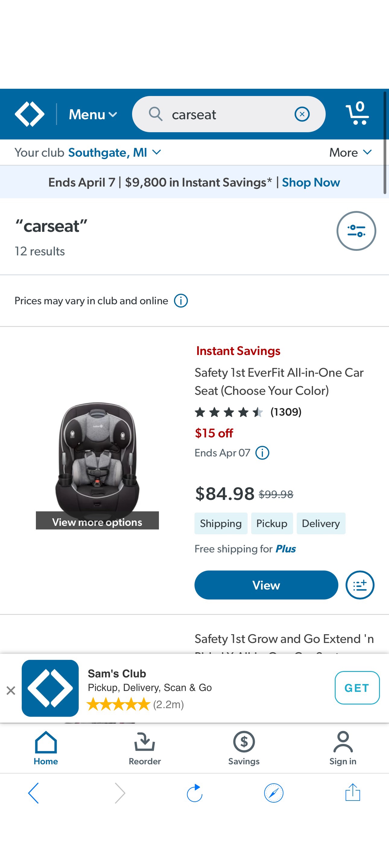 Search for carseat - Sam's Club