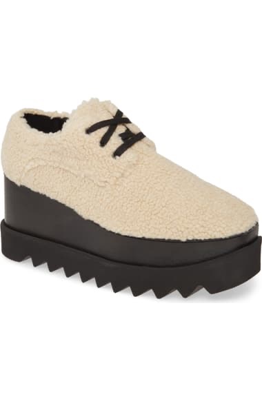 Stella McCartney Elyse Faux Shearling Platform Sneaker (Women) | Nordstrom松糕鞋