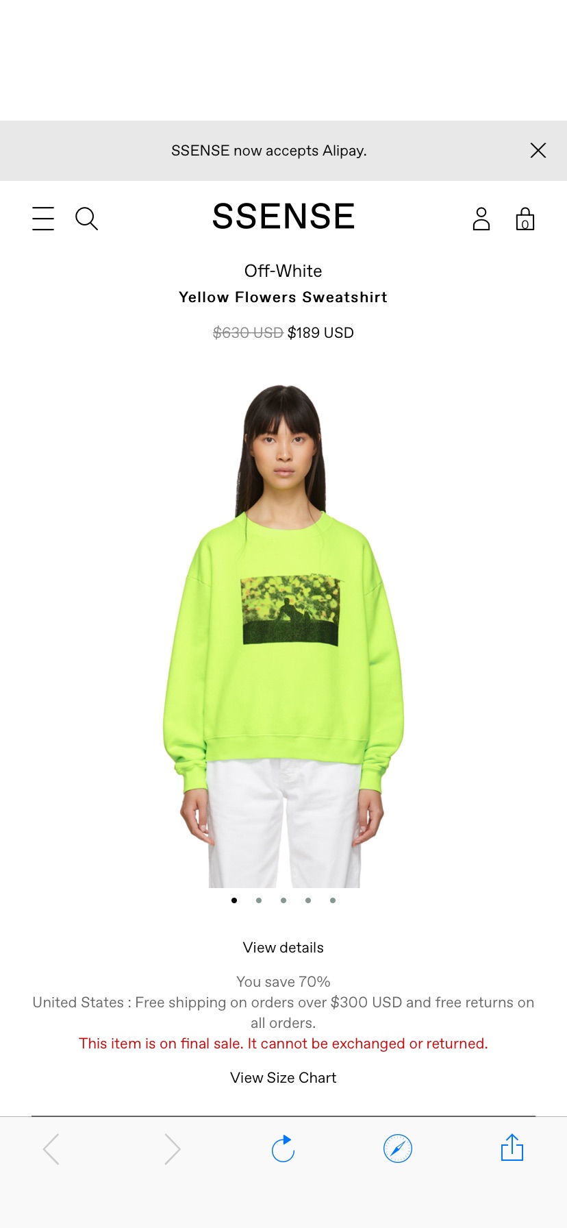 Off-White: Yellow Flowers Sweatshirt | SSENSE 卫衣