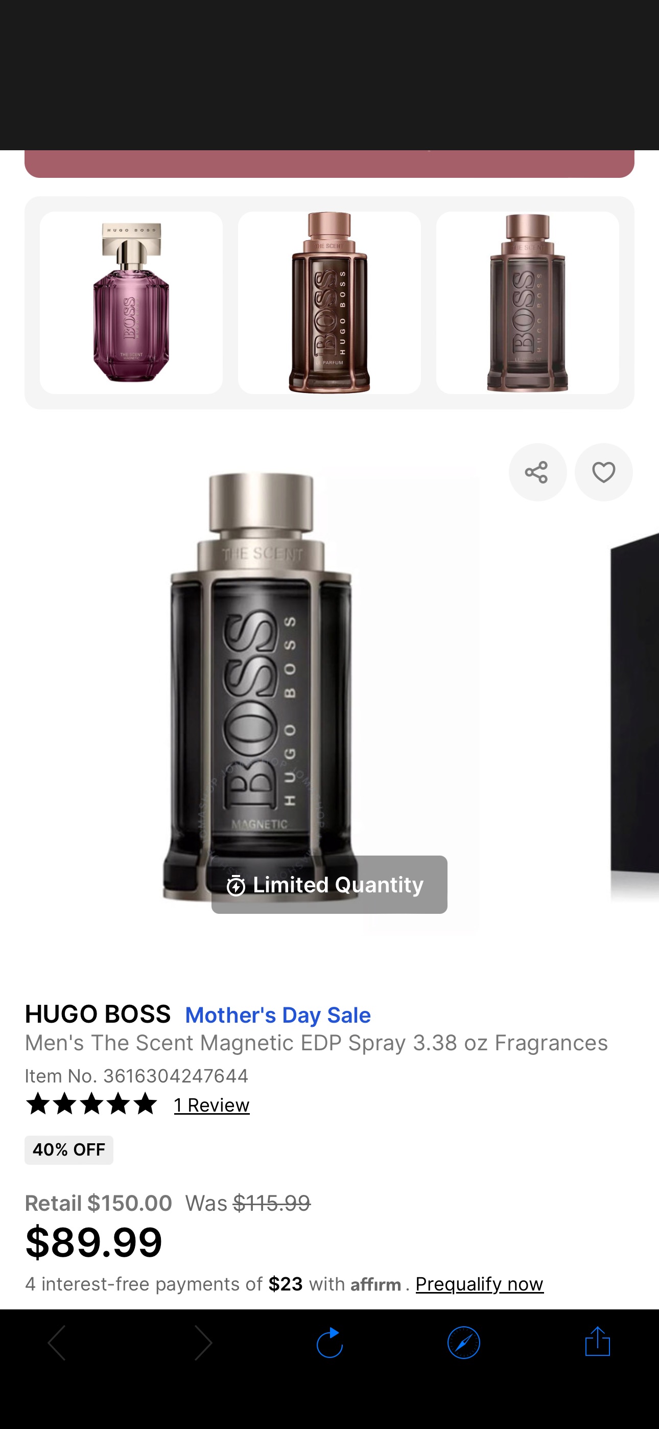 Hugo Boss Men's The Scent Magnetic EDP Spray 3.38 oz Fragrances 3616304247644 - Fragrances & Beauty, The Scent Magnetic - Jomashop