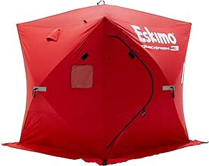 Amazon.com : Eskimo 69143 Quickfish 3 Pop-Up Portable Hub-Style Ice Fishing Shelter, 34 Square Feet of Fishable Area, 3 Person Shelter : Fishing Ice Fishing Shelters : Sports &amp; Outdoors