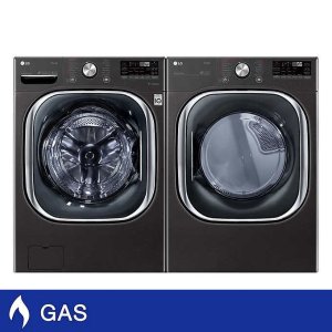 LG 5.0 cu. ft.涡轮洗衣机+7.4 cu. ft.燃气烘干机组合