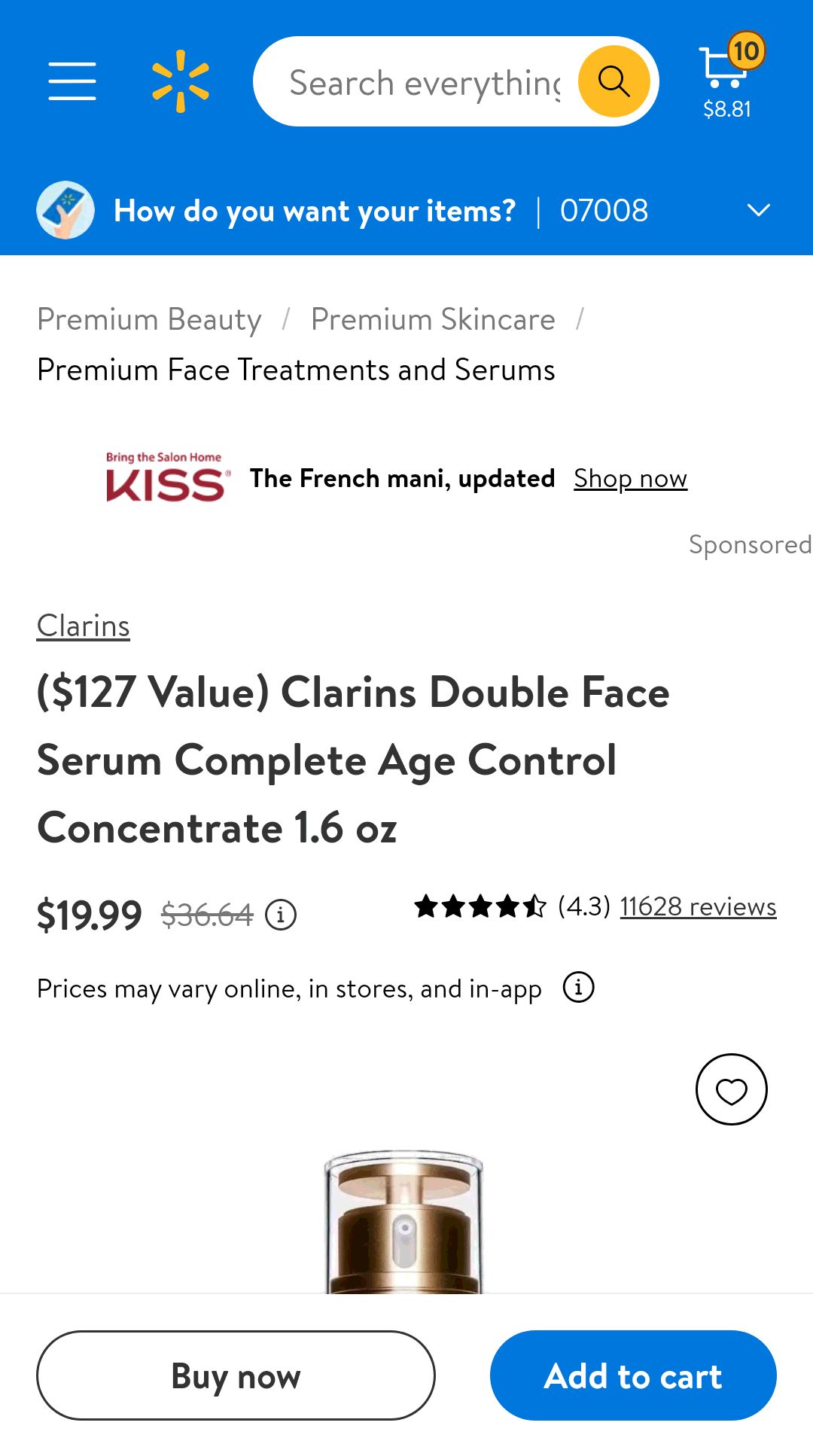 ($127 Value) Clarins Double Face Serum Complete Age Control Concentrate 1.6 oz -  娇韵诗脸精华
